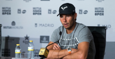 Nadal en la sala de prensa del Madrid Open. Foto: MMO.
