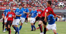 Lance del partido de vuelta de la eliminatoria entre el Mallorca B y el Oviedo en Son Moix (08/09). Foto: Fútbol Balear.