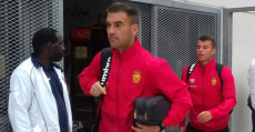 Manolo Reina y Pol Roigé entrando en el campo municipal de La Almozara. Foto: TTdeporte.com.