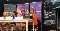 Sorteo del cuadro con la presencia de Toni Nadal, las jugadoras Lara Arruabarrena y Lucie Safarova además de Mariana Alves (supervisora WTA). Foto: TTdeporte.com.