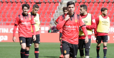 Los futbolistas del Mallorca se mostraban aturdidos tras perder ante el Ebro. Foto: RCDM.