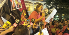 Rosa Planas liderando la manifestación de 2014. Foto: Mallorca Diario.