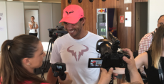 Nadal atendió a los medios en la zona de jugadoras del Mallorca Open. Foto: TTdeporte.com.