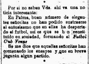 Nota de la fundación del FC Venus.