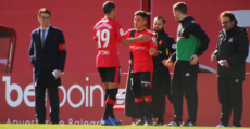 Suárez entrando al campo por Stoichkov frente al Alcorcón. Foto: RCDM.