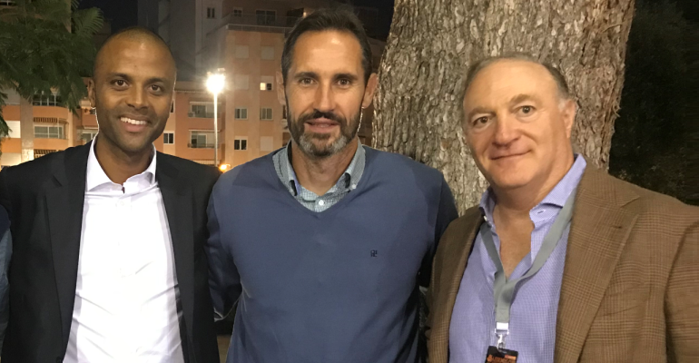 Molango, Moreno y Kohlberg en la Legends Cup de tenis en Palma. Foto: PF.